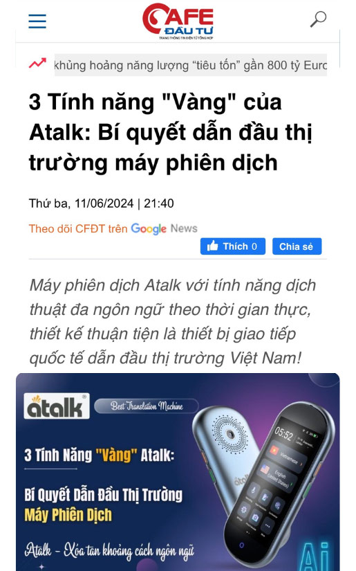 3 Tính năng Vàng của Atalk - Bí quyết dẫn đầu thị trường máy phiên dịch