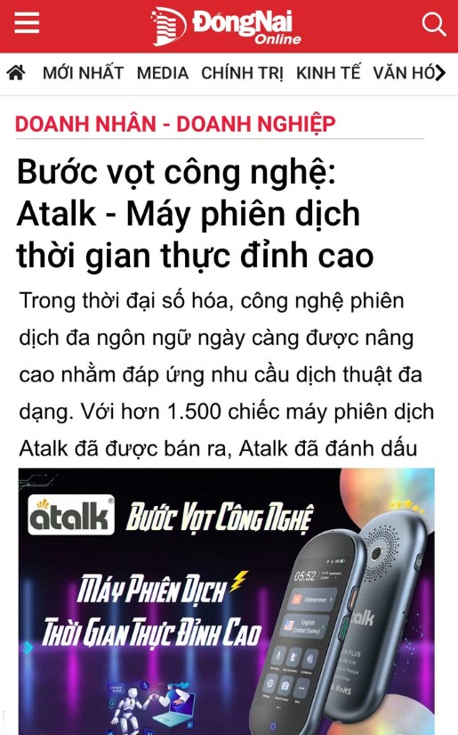 Bước vọt công nghệ: Atalk - Máy phiên dịch thời gian thực đỉnh cao