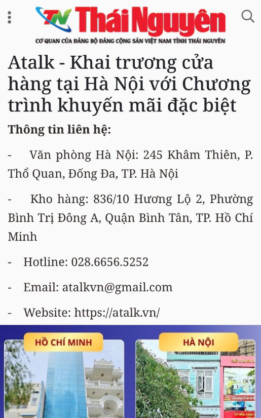 ATALK Đánh Dấu Cột Mốc Mới Với Cửa Hàng Chính Thức Tại Hà Nội