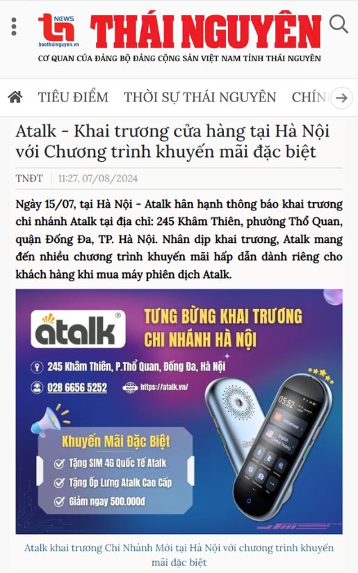 Atalk Khai Trương Cửa Hàng Tại Hà Nội Với Chương Trình Khuyến Mãi Đặc Biệt
