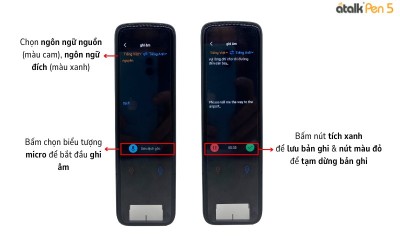 Hướng dẫn Dịch Ghi Âm thông minh trên bút phiên dịch ATalk Pen 5
