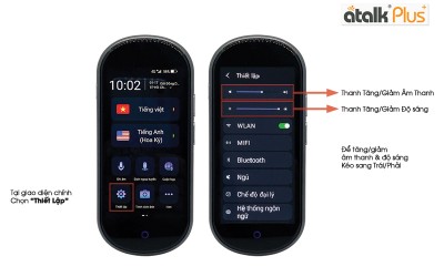 Hướng dẫn sử dụng Nút Thiết Lập trên máy phiên dịch Atalk Plus+