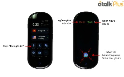 Hướng Dẫn Sử Dụng Tính Năng Dịch Ghi Âm Trên Máy Phiên Dịch ATalk Plus+ 150 Ngôn Ngữ