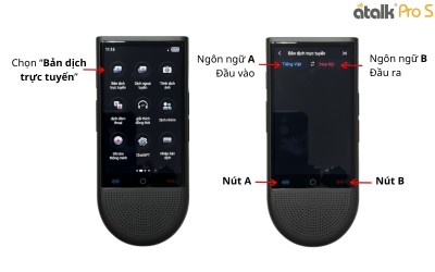 Hướng Dẫn Sử Dụng Tính Năng Dịch Giọng Nói 2 Chiều Máy Phiên Dịch ATalk Pro S