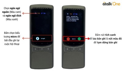 Hướng dẫn sử dụng Tính năng Dịch Ghi Âm máy phiên dịch ATalk One