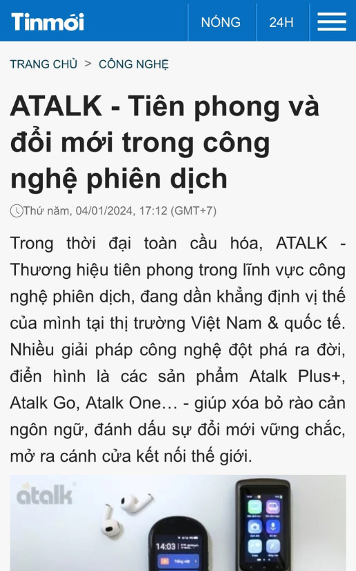 ATALK - Tiên phong và đổi mới trong công nghệ phiên dịch