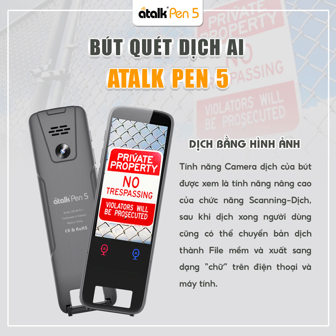 Bút ATalk Pen 5 Hỗ Trợ Dịch Hình Ảnh Bằng Camera