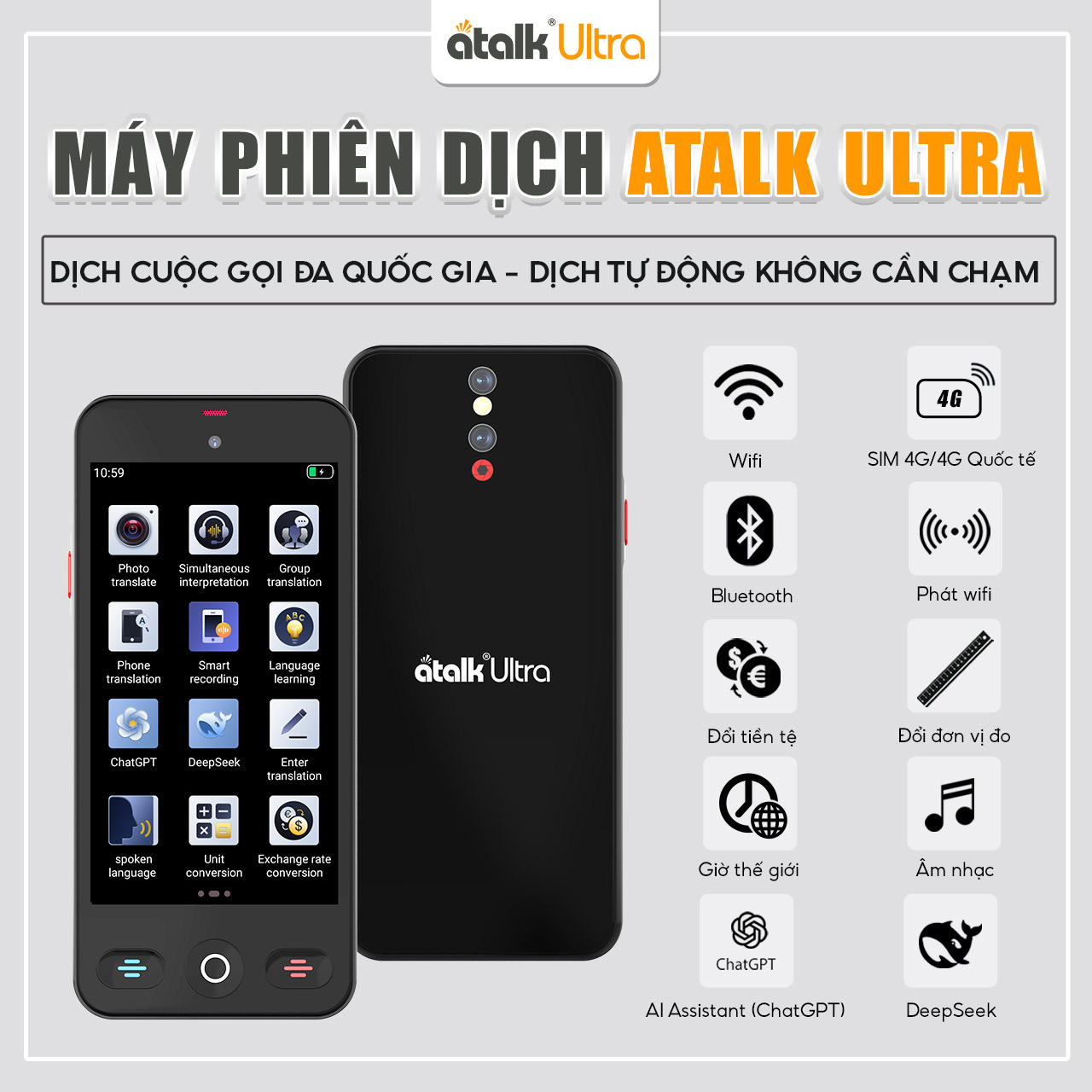 Các Tiện Ích Thông Minh Trên Máy Thông Dịch ATalk Ultra