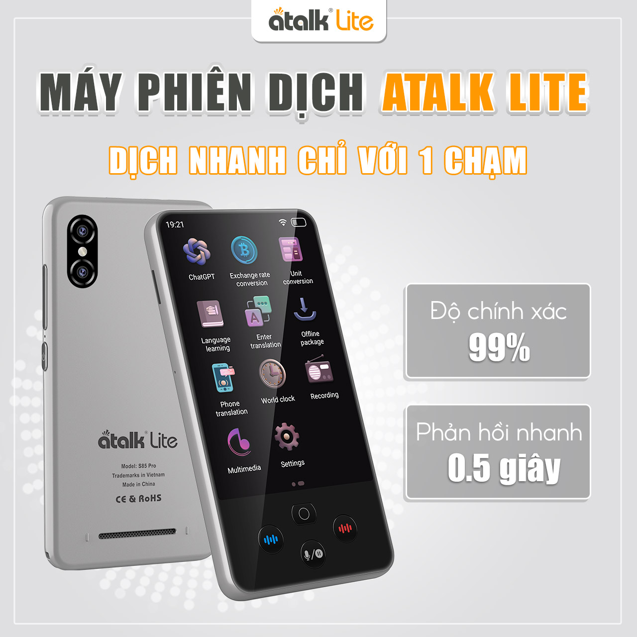 Máy Dịch ATalk Lite Hỗ Trợ Dịch Thuật Nhanh Chóng Và Chính Xác