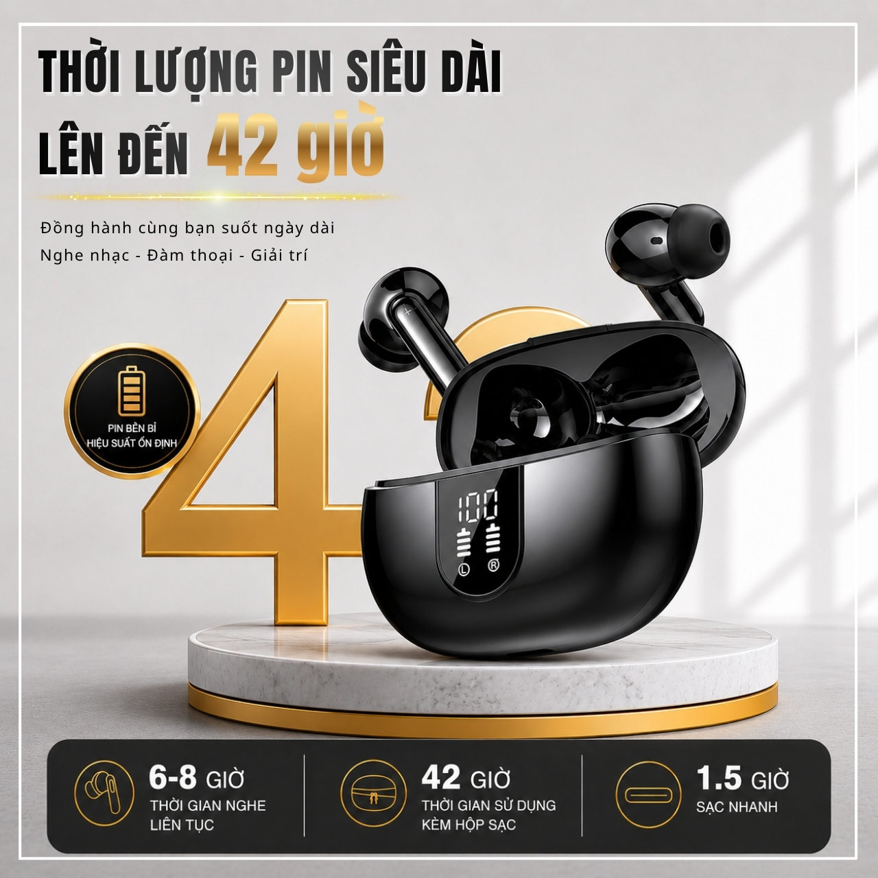 Tai Nghe Dịch Thuật ATalk Buds Neo Sở Hữu Dung Lượng Pin Ấn Tượng
