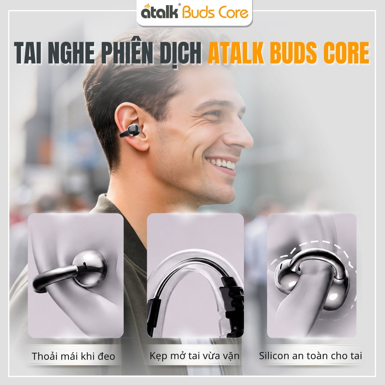 Tai Nghe Thông Dịch ATalk Buds Core Sở Hữu Thiết Kế Hiện Đại Và Đẳng Cấp