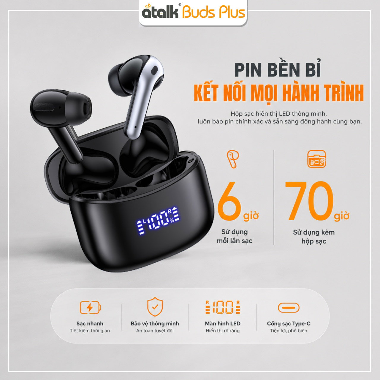 Tai Nghe Thông Minh ATalk Buds Plus - Hiểu Nhau Không Cần Cùng Ngôn Ngữ