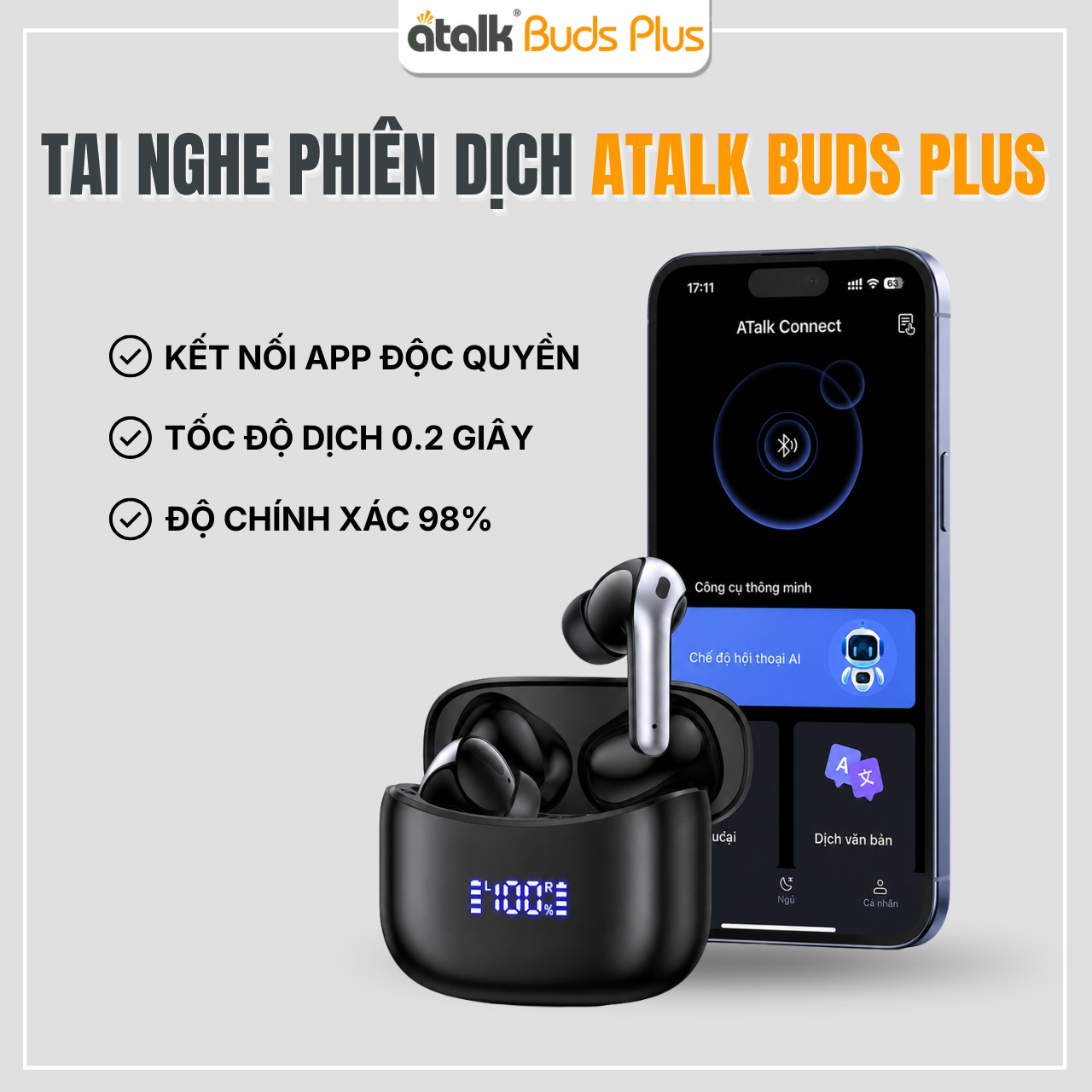 Tai Nghe Thông Minh ATalk Buds Plus