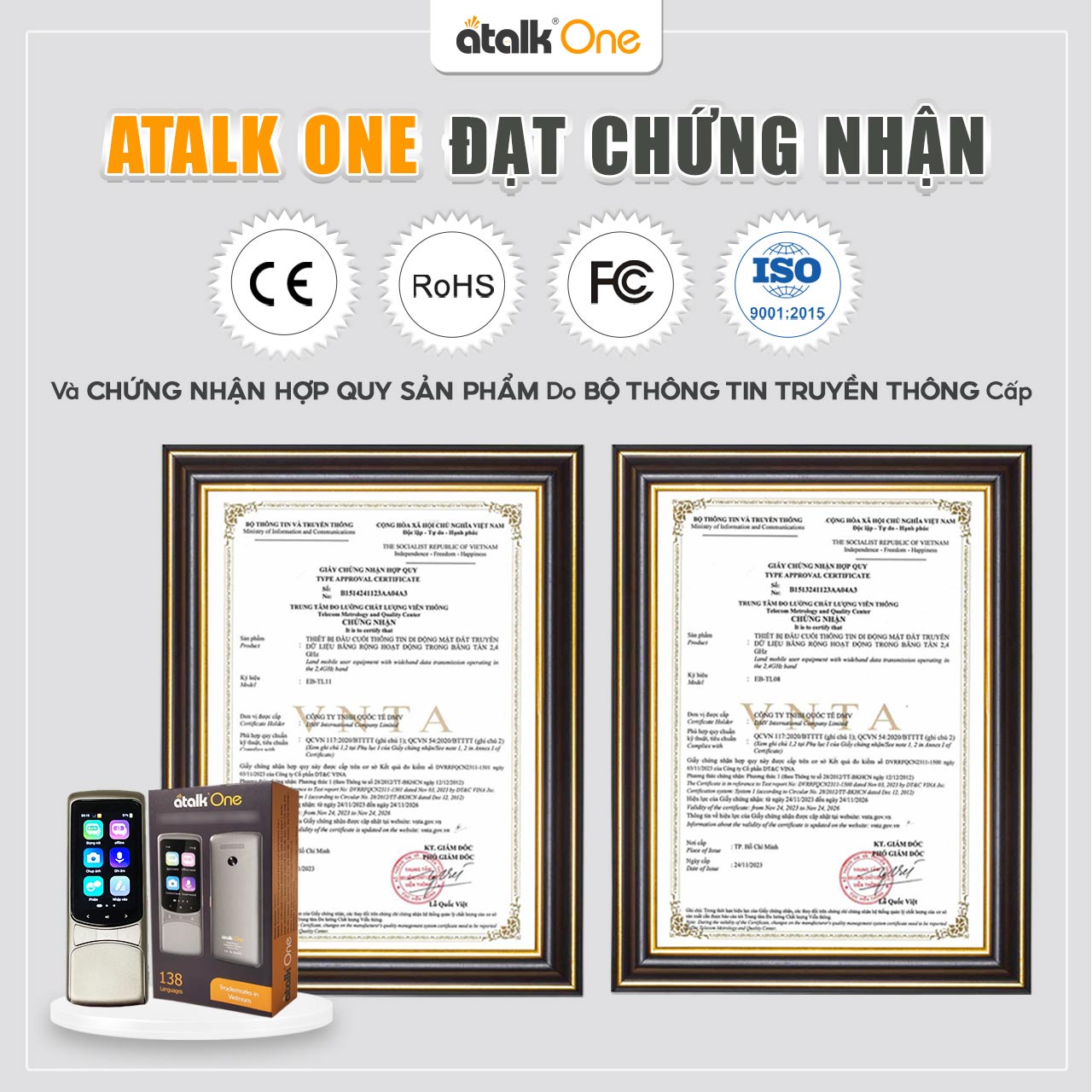 Thiết Bị ATalk One Đạt Chứng Nhận Hợp Quy