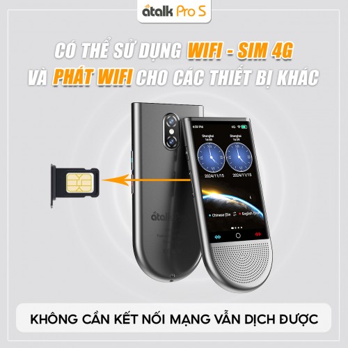 ATalk Pro S Hỗ Trợ Dịch Mượt Mà Ngay Cả Khi Không Có Kết Nối Mạng