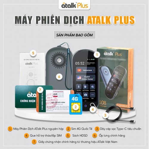 Bộ Sản Phẩm Máy Dịch ATalk Plus Gồm Những Gì