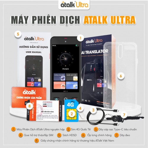 Bộ Sản Phẩm Máy Phiên Dịch Cầm Tay Ultra Gồm Những Gì?
