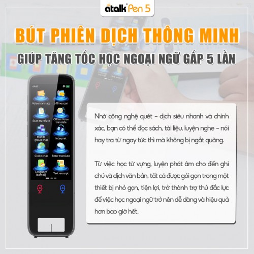 Bút ATalk Pen 5 - Tăng Tốc Học Ngoại Ngữ Lên Gấp 5 lần