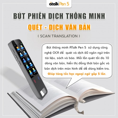 Bút Phiên Dịch Thông Minh ATalk Pen 5 - Hỗ Trợ Quét - Dịch Văn Bản Nhanh Chóng