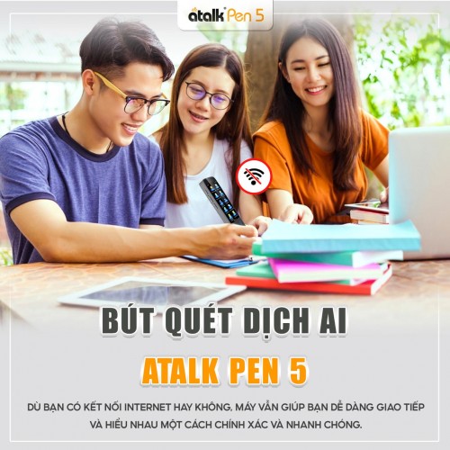Bút Quét Dịch 2 Chiều ATalk Pen 5 Hỗ Trợ Chuyển Ngữ Ngay Cả Trực Tuyến Và Ngoại Tuyến