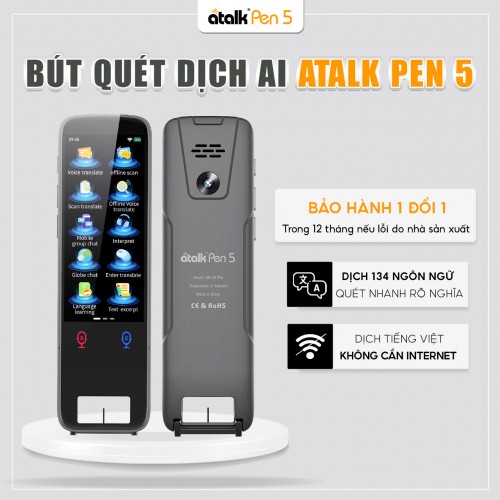 Bút Quét Dịch ATalk Pen 5 | Dịch 134+ Ngôn Ngữ - Tự Học Dễ Dàng