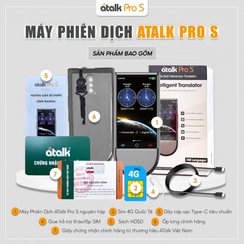 Đập Hộp Máy Phiên Dịch 2 Chiều ATalk Pro S