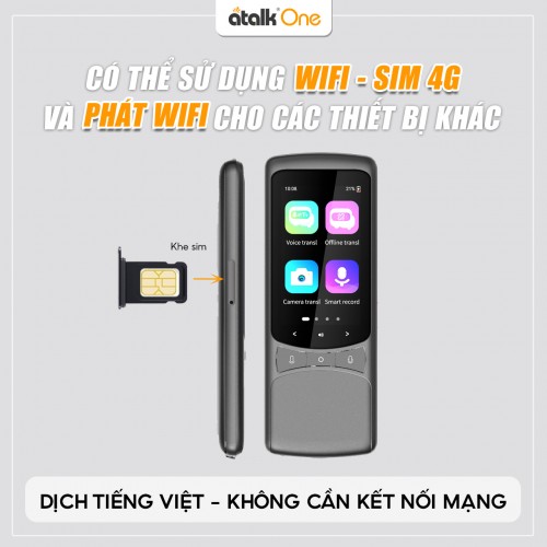 Máy Dịch Ngôn Ngữ ATalk One Hỗ Trợ Kết Nối Đa Dạng