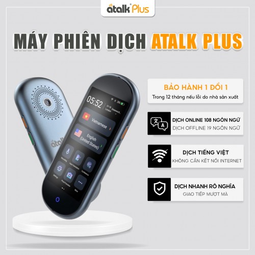 Máy Phiên Dịch ATalk Plus (8 GB) | Dịch 108 Ngôn Ngữ Nhanh Và Rõ Nghĩa