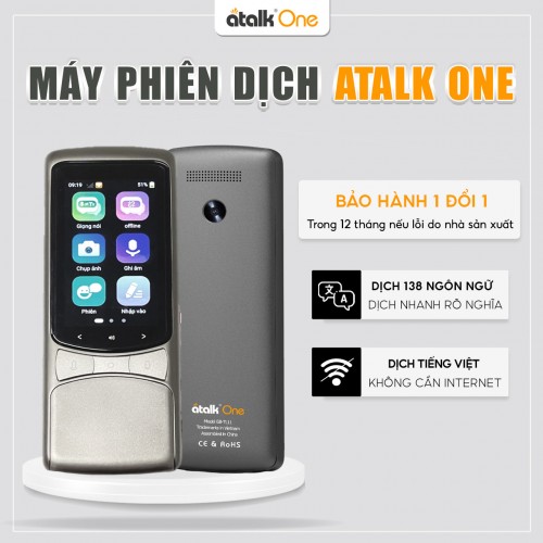 Máy Phiên Dịch ATalk One | Dịch 138 Ngôn Ngữ - Không Cần Kết Nối Mạng