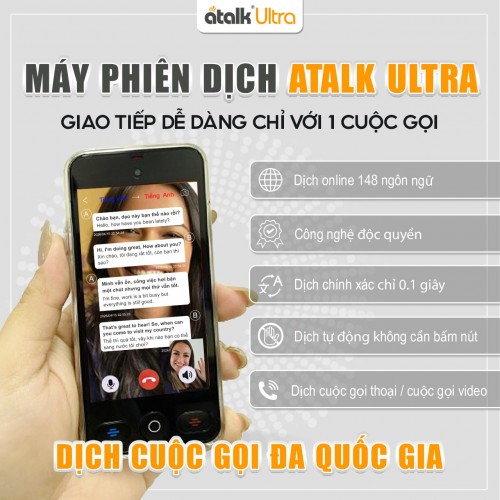 Máy Phiên Dịch Ngôn Ngữ ATalk Ultra - Giao Tiếp Dễ Dàng Chỉ Với Một Cuộc Gọi