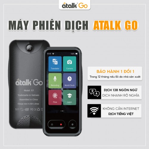 Máy Phiên Dịch ATalk Go - Thiết Bị Dịch Thuật Thông Minh - Chính Hãng