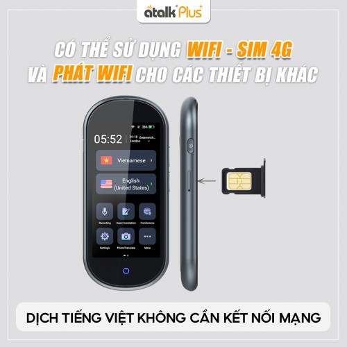 Máy Thông Dịch ATalk Plus+ - Dịch Tiếng Việt Không Cần Kết Nối Mạng