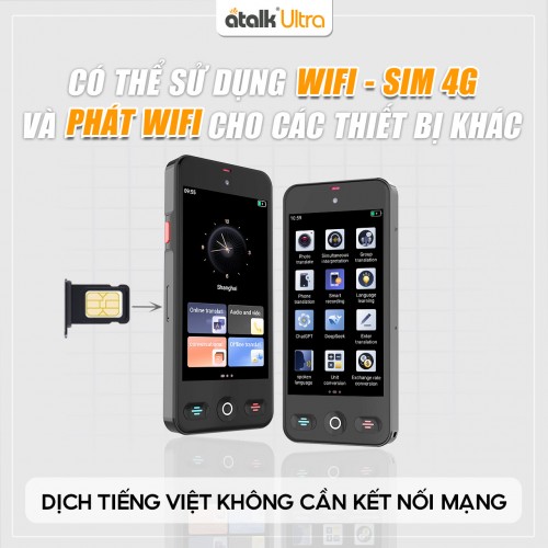 Thiết Bị Phiên Dịch ATalk Ultra Hỗ Trợ Kết Nối Đa Dạng