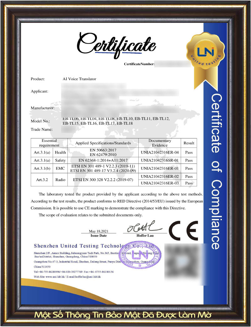 Chứng Chỉ CE