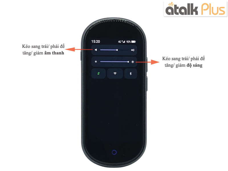 Cách điều chỉnh âm lượng và độ sáng trên thiết bị Atalk Plus