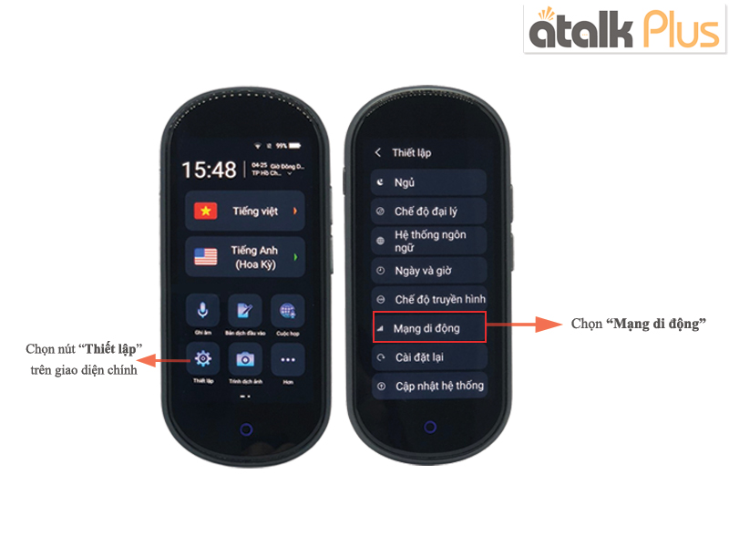 Hướng dẫn kết nối mạng di động trên Atalk Plus