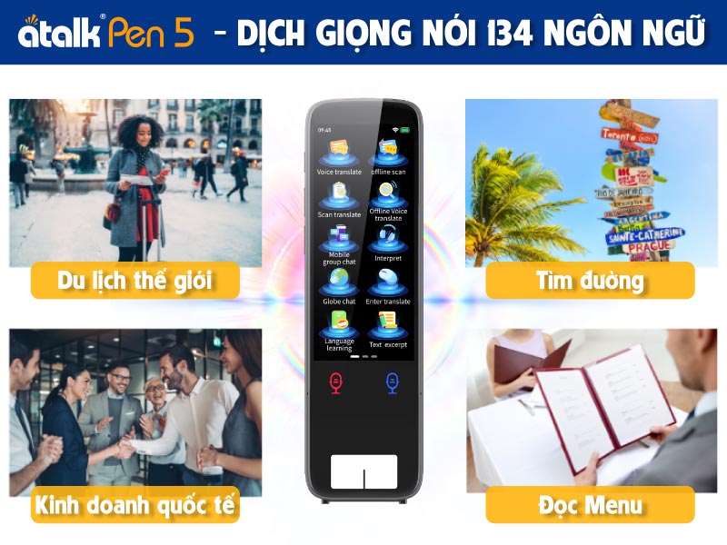 Tính năng dịch giọng nói 2 chiều 134 ngôn ngữ sang tiếng Việt của bút thông minh Atalk Pen 5 Tính năng dịch giọng nói 2 chiều 134 ngôn ngữ sang tiếng Việt của bút thông minh Atalk Pen 5