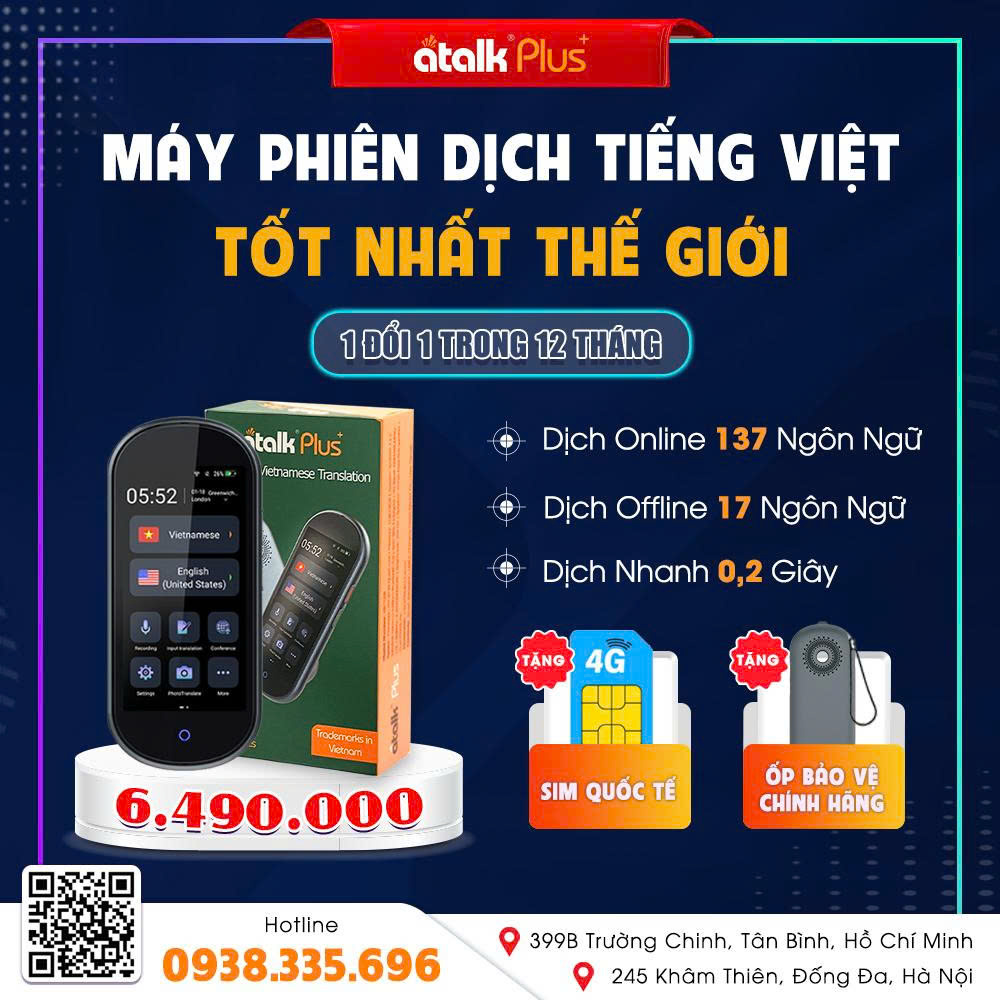 ATalk Plus+ - Máy Thông Dịch Tiếng Việt Tốt Nhất Thế Giới