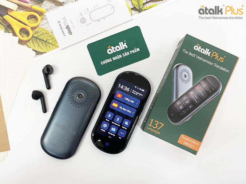 Máy phiên dịch cầm tay Atalk Plus+ dịch 2 chiều qua 6 chức năng dịch thuật