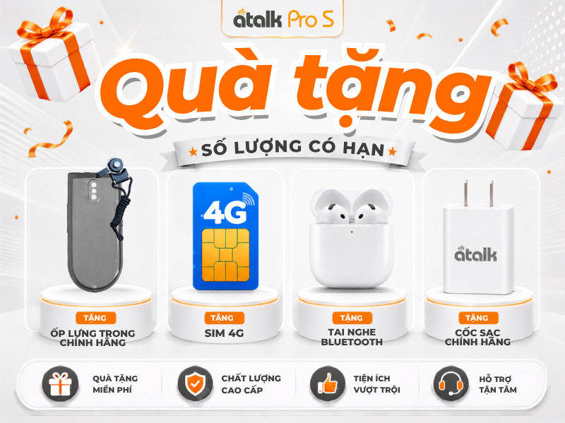 Bộ Quà Tặng Độc Quyền Khi Mua Máy Phiên Dịch ATalk Pro S