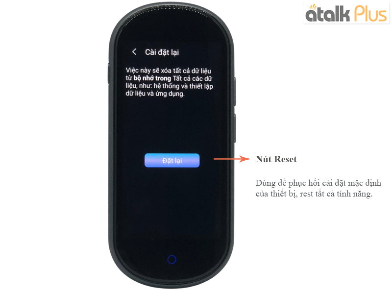 Reset máy phiên dịch về trạng thái ban đầu