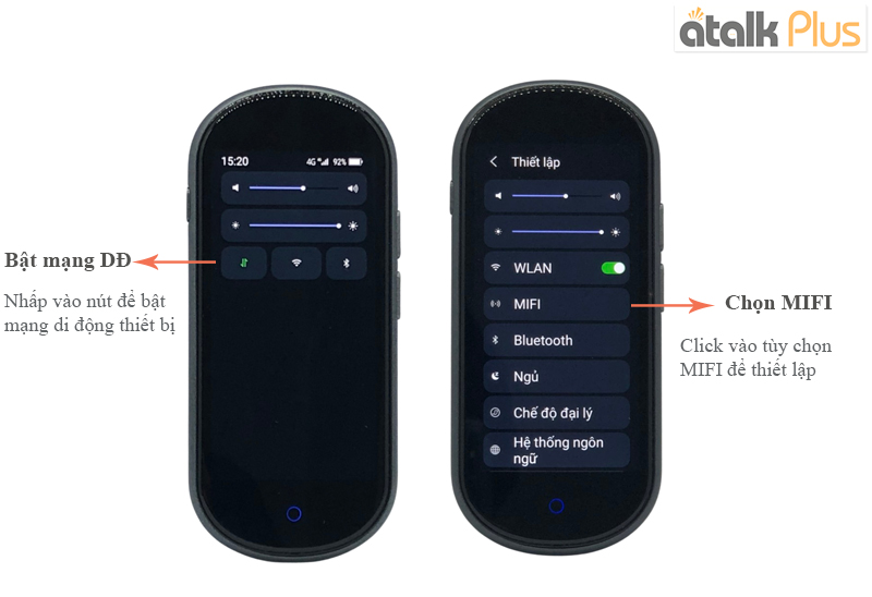Tính năng bật MIFI 