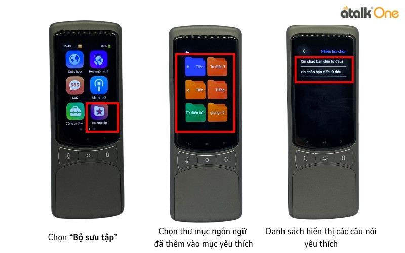 Hướng dẫn sử dụng chức năng mục yêu thích trên thiết bị dịch thuật hai chiều ATalk One
