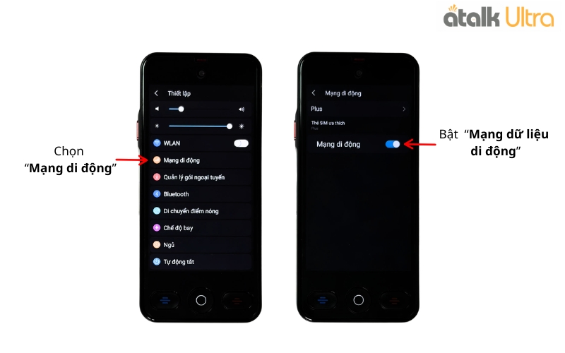 Cách Bật Mạng Di Động Trên Máy Phiên Dịch Trực Tiếp ATalk Ultra
