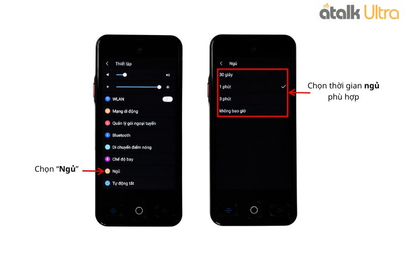 Cách Thiết Lập Chế Độ Ngủ Trên Máy Dịch 2 Chiều ATalk Ultra