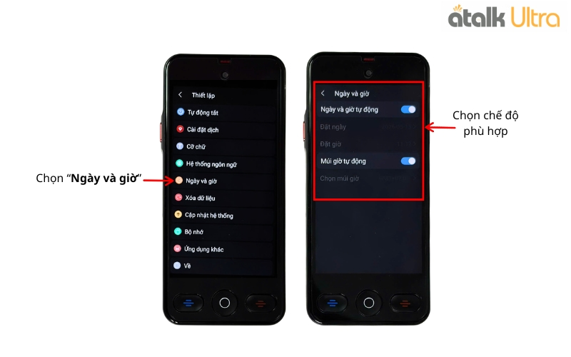 Hướng Dẫn Cài Đặt Ngày Và Giờ Trên ATalk Ultra