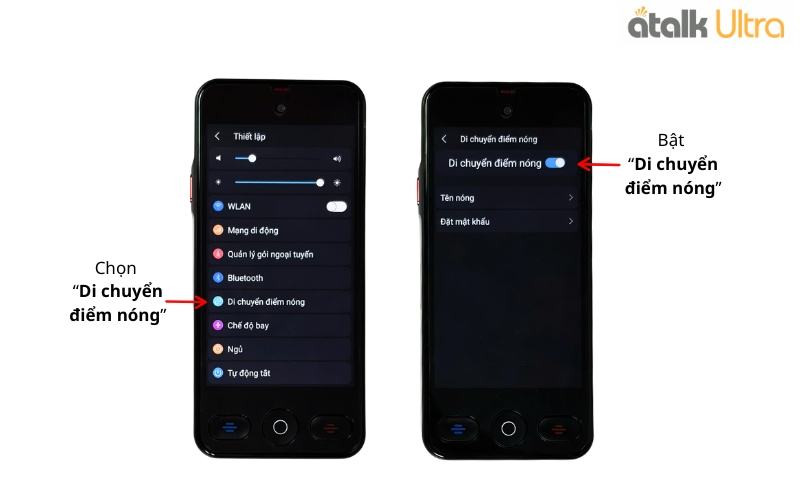 Hướng Dẫn Chia Sẻ Kết Nối Wi-Fi Cho Thiết Bị Khác Trên Máy ATalk Ultra