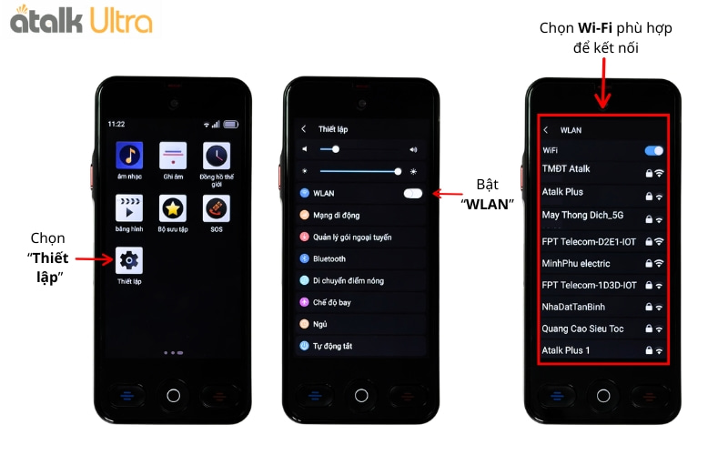 Hướng Dẫn Kết Nối Wi-Fi Trên Máy Phiên Dịch Cầm Tay ATalk Ultra