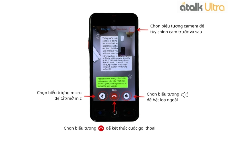 Cách Dịch Cuộc Gọi Video Trên Máy Dịch Ngôn Ngữ Cầm Tay ATalk Ultra
