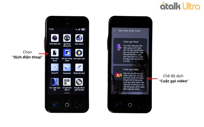 Hướng Dẫn Cách Dịch Cuộc Gọi Video Trên Máy Dịch Thuật ATalk Ultra